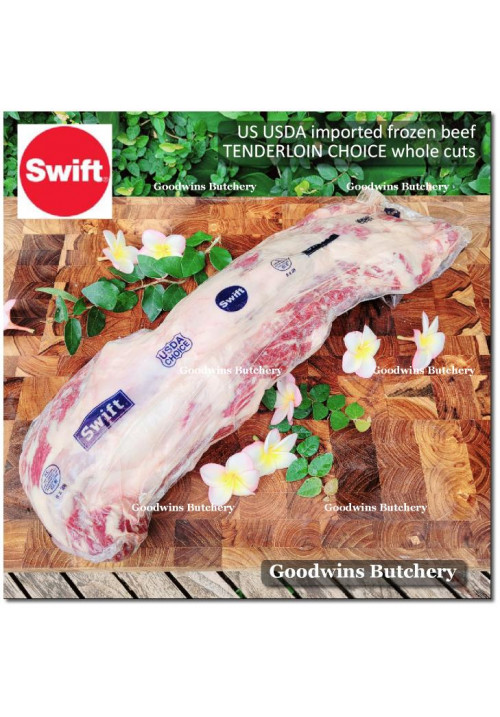 Beef Eye Fillet Mignon Has Dalam TENDERLOIN frozen USDA US choice SWIFT whole cut +/- 3.5kg (price/kg)